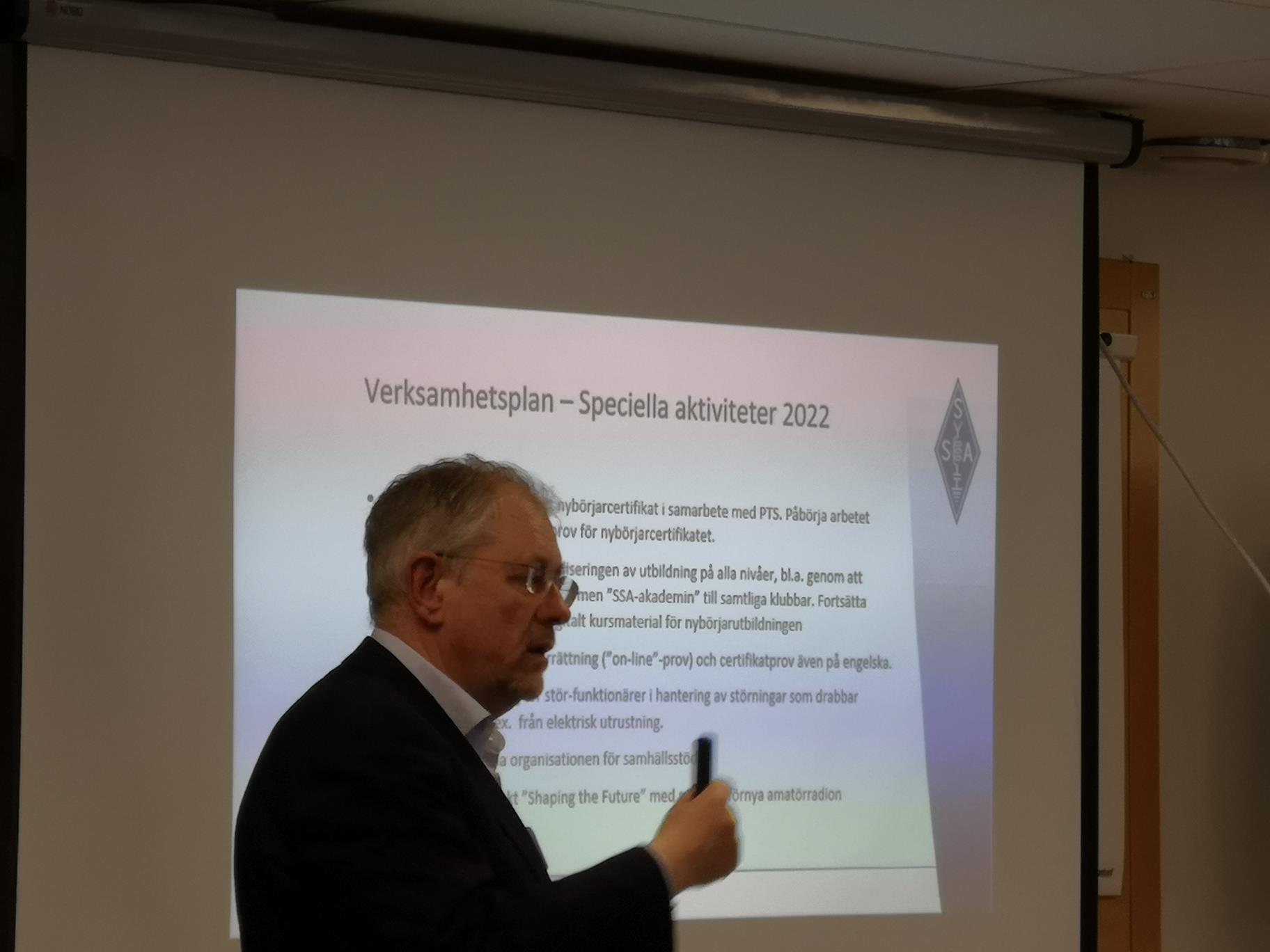 Jens berättar om SSAs verksamhetsplan
